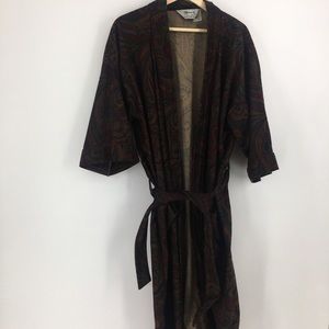VINTAGE MENS SLEEP-WEAR HEMMINGWAY POINT BATHROBE FLANNEL ONE SIZE FITS ALL